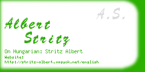 albert stritz business card